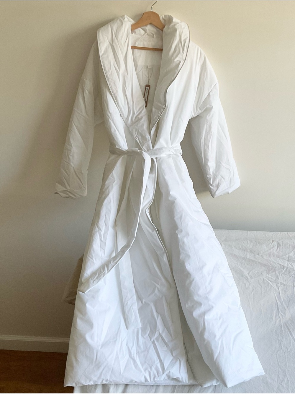 NWT SKIMS | Cotton Duvet Robe White/Marble Oversized | XXS/XS
